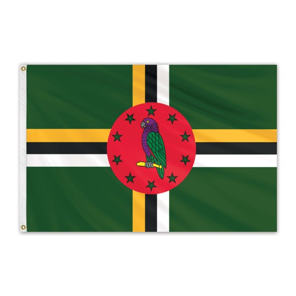 Global Flags Unlimited Dominica Outdoor Nylon Flag 12"x18" 203582